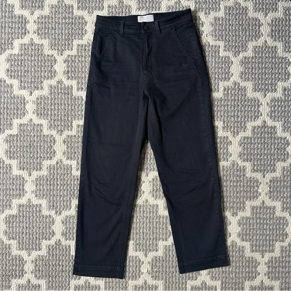 Everlane Black Utility Straight-Leg Crop Pants Size 6 Long / Tall - Picture 2 of 9